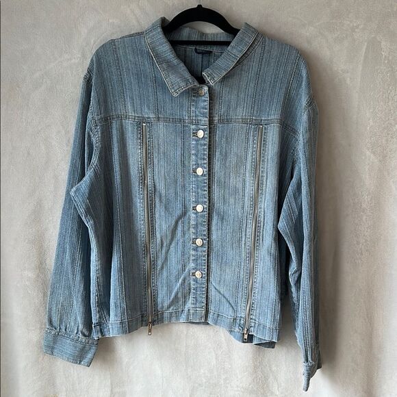 Vintage Jackets & Blazers - Vintage The Blues Denim Button Jacket Size 2X